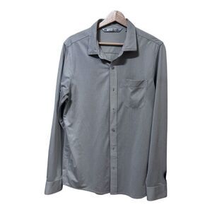 travis mathew golf grey and white shirt‎ long sleeve size medium